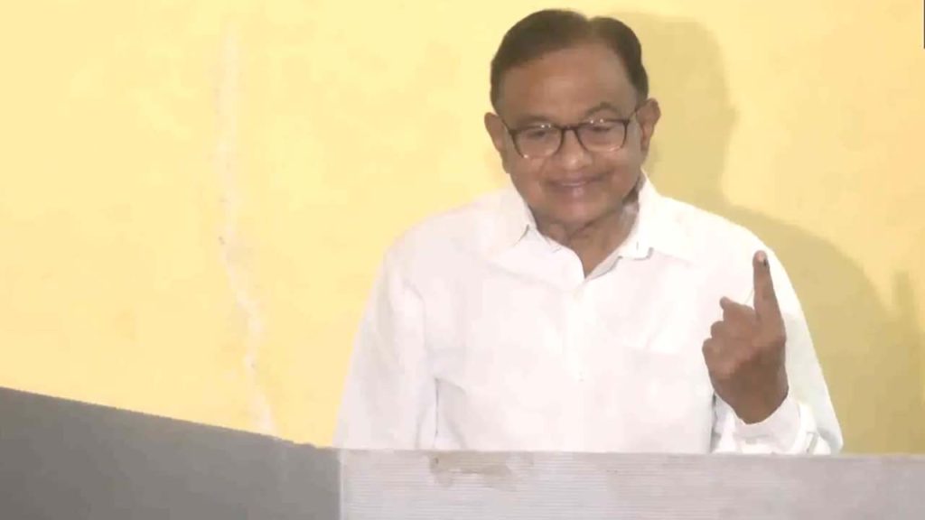 P Chidambaram Votes Early Tamil Nadu Elections