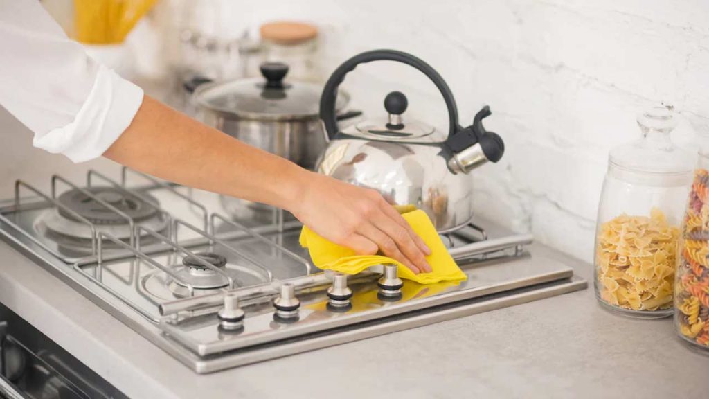 Gas Stove Cleaning Hack Remove Stubborn Grease Baking Soda 15 Minutes