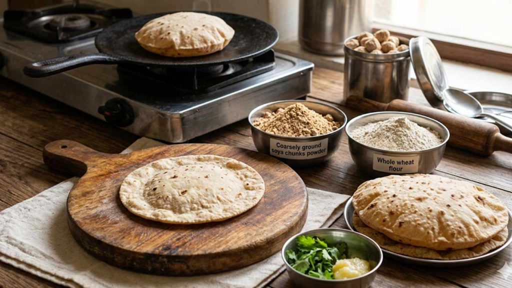 High Protein Wheat Flour Roti Add Soya Chunks Powder For Healthy Rotis