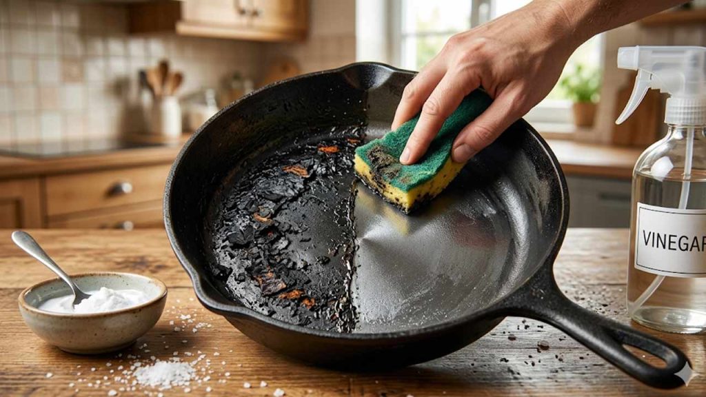 How To Clean A Blackened Iron Pan Easy Tricks To Remove Burnt Carbon Stains