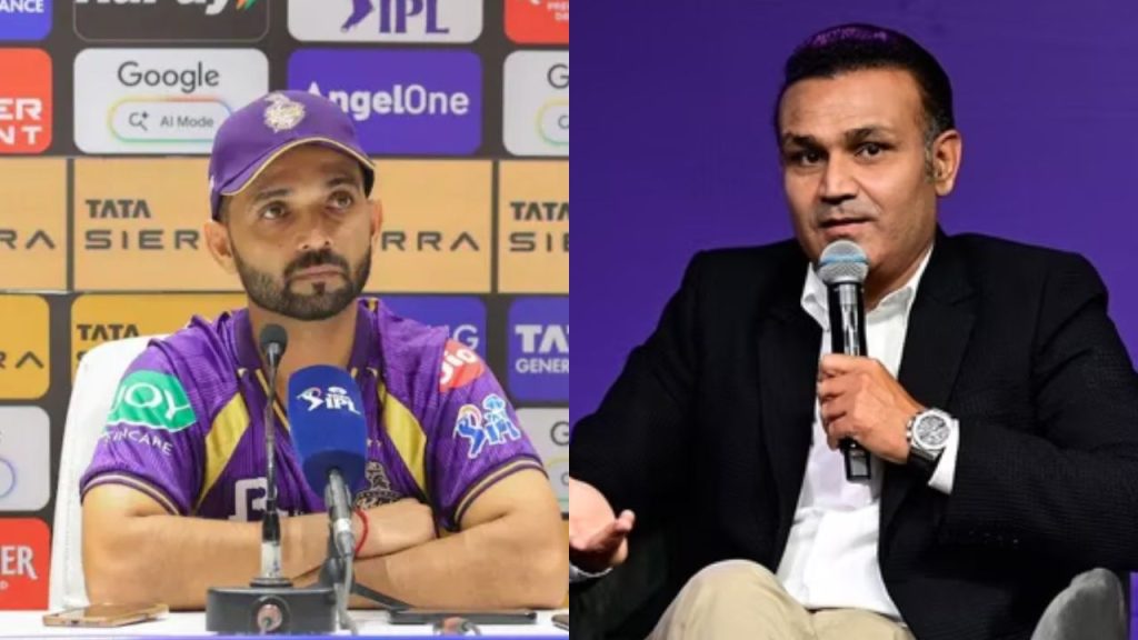 Virender Sehwag Slams Kkr Captain Ajinkya Rahane Over Strike Rate Remarks In Ipl 2026
