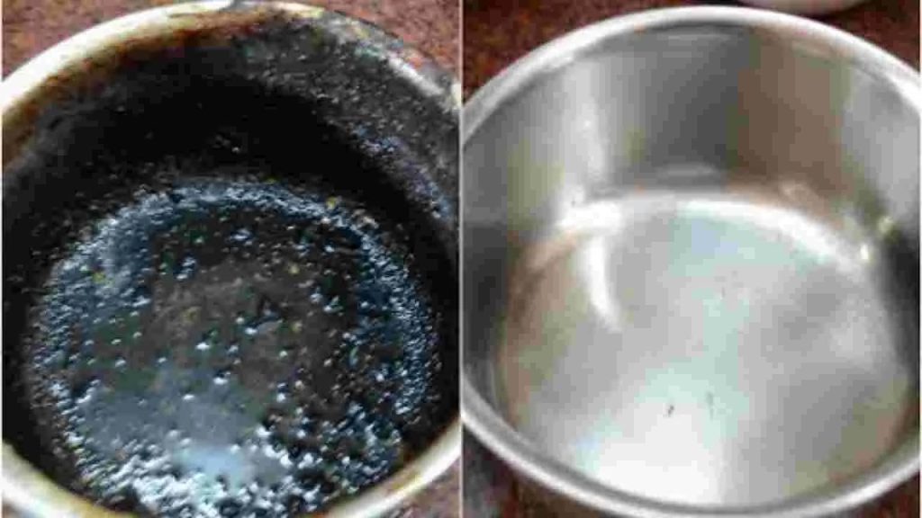 How To Clean Burnt Vessels Pots Pans Kitchen Hacks Telugu