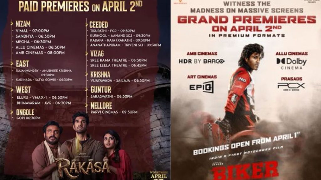 Rakasa And Biker Movie Paid Premiers Updates Telugu Box Office 2026