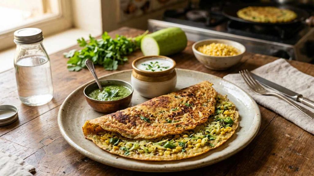 Crispy Bottle Gourd Moong Dal Cheela Recipe For Healthy Breakfast