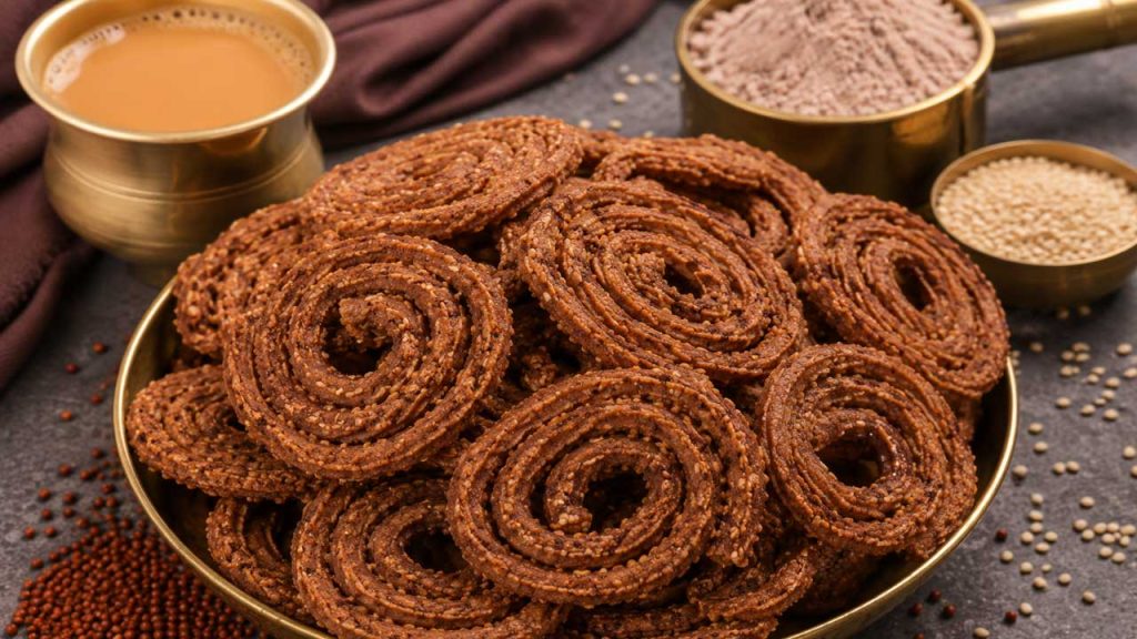 Crispy Ragi Murukku Recipe Healthy Tea Time Snack Finger Millet Jantikalu
