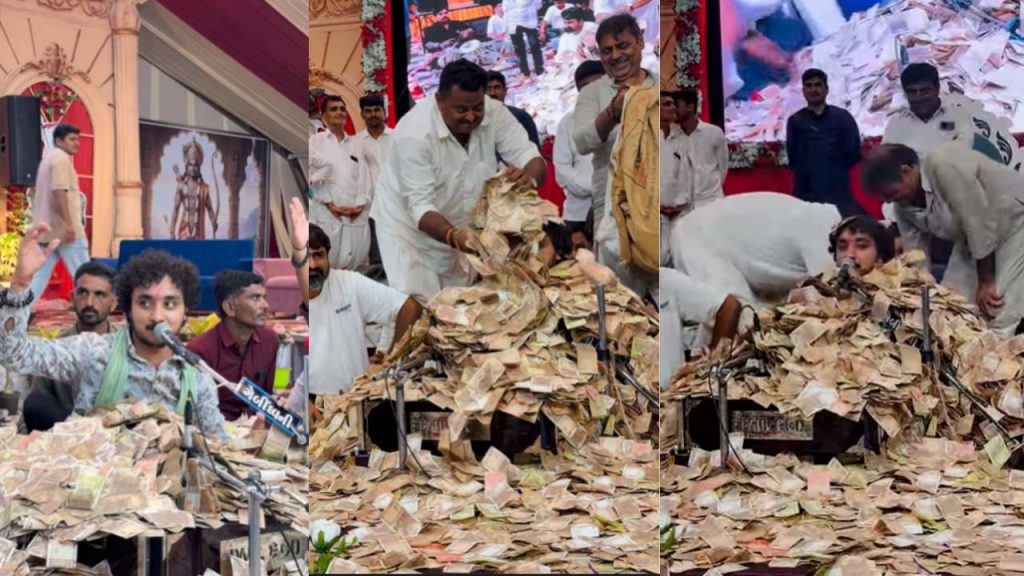 Gujarat Folk Singer Gopal Sadhu Showered With Cash During Dayro Event Video Viral