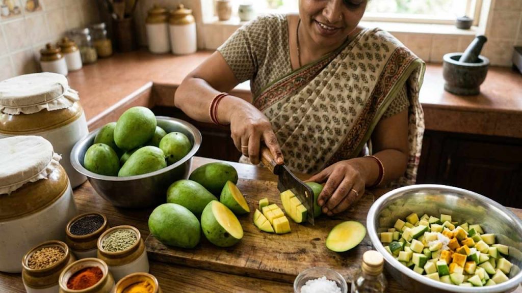 How To Cut Raw Mangoes Easily For Pickle Simple Summer Kitchen Tips