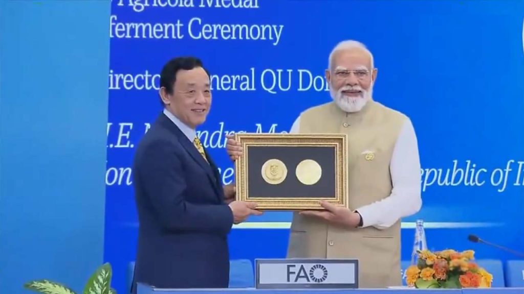 Pm Modi Receives Fao Agricola Medal 2026 Highest Honour In Italy