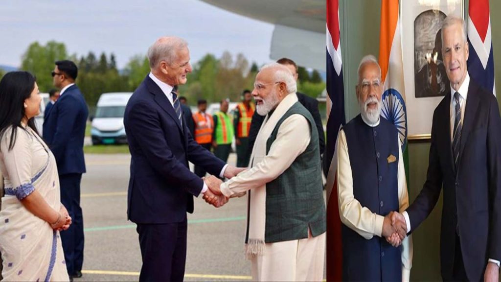 Pm Modi Meets Norway Pm Store Bilateral Talks Green Strategic Partnership