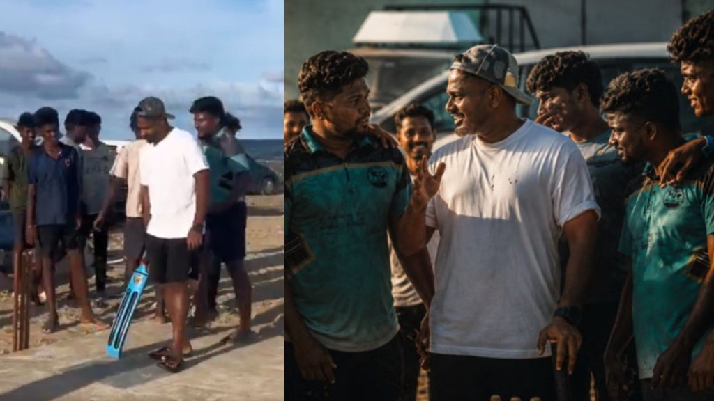 Sanju Samson Plays Beach Cricket With Locals In Chennai Viral Video