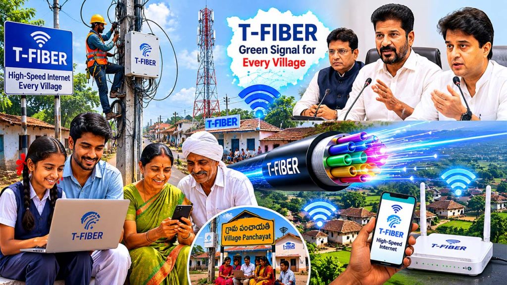 Telangana T Fiber Internet Project Green Signal Villages Bharatnet