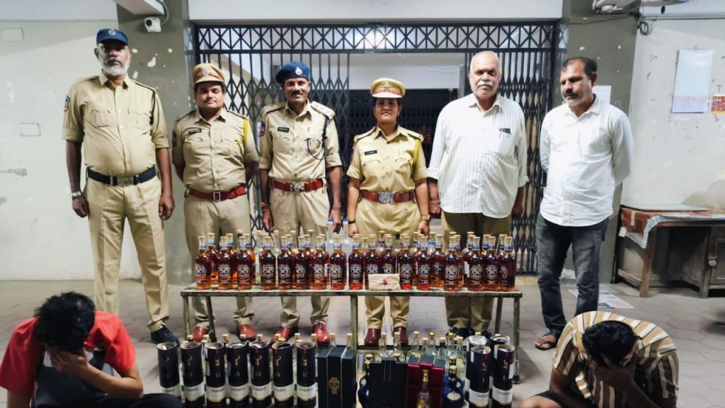 Secunderabad Excise Task Force Busts Liquor Mixing Gang Chivas Regal Fake Liquor Racket