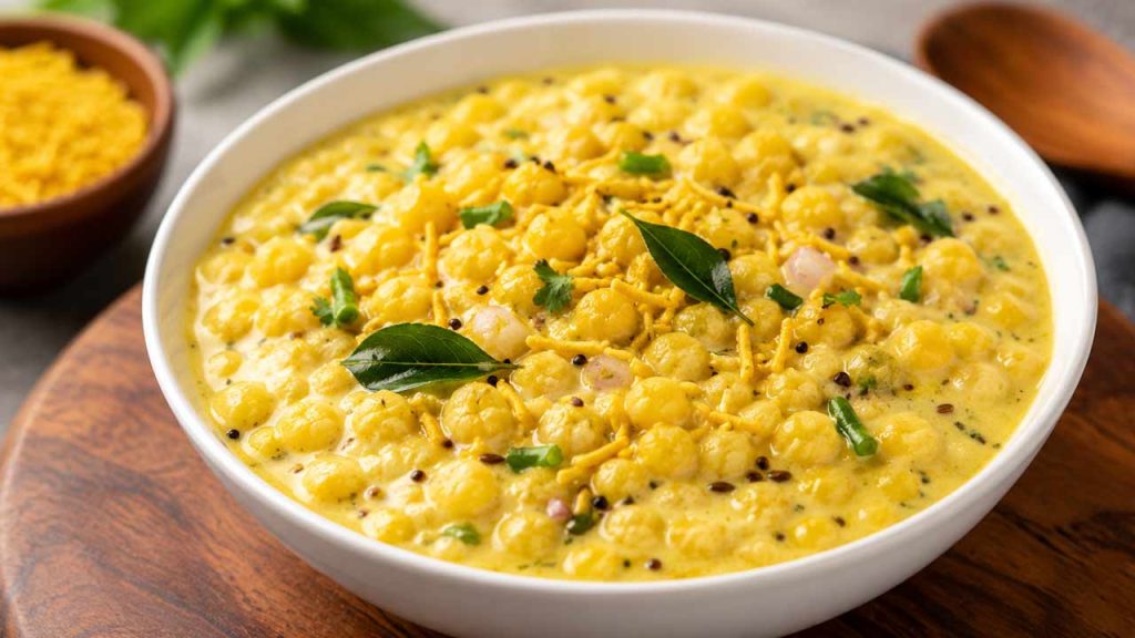 Boondi Sev Curry Recipe Chef Sanjeev Kapoors Easy 5 Minute Recipe