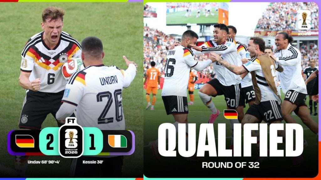Germany Beat Ivory Coast 2 1 In Fifa World Cup 2026 Deniz Undav Brace Seals Round Of 32 Spot