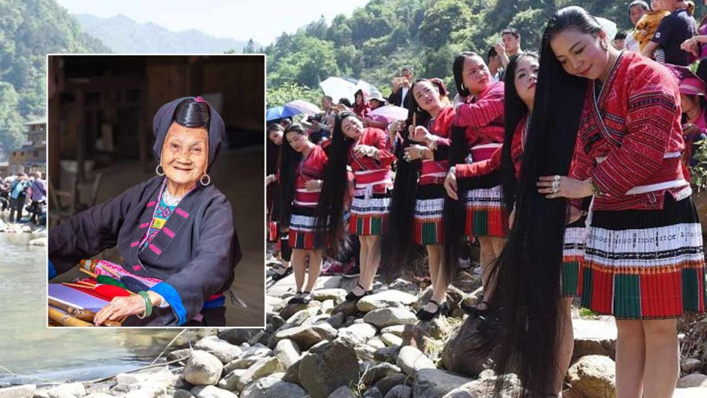 Chinas Rapunzel Village Women Have 7 Foot Long Black Hair Even At 80
