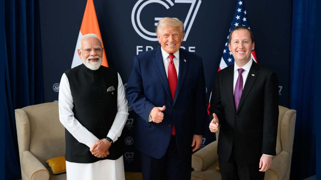 Trump Shares Photo With Pm Modi After G7 Meeting Backs Stronger India Us Ties