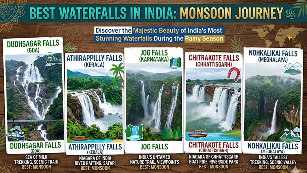 6 Most Beautiful Waterfalls In India To Visit During The Monsoon Season