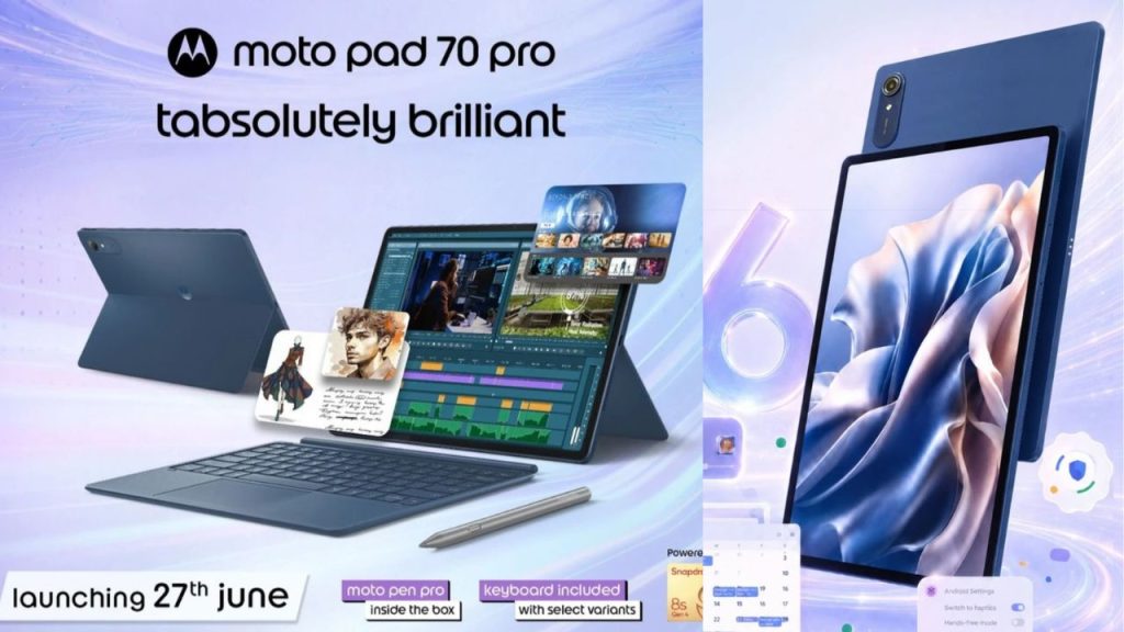 Moto Pad 70 Pro Launch 13 Inch 3 5k 144hz Display Snapdragon 8s Gen 4 And 10200mah Battery