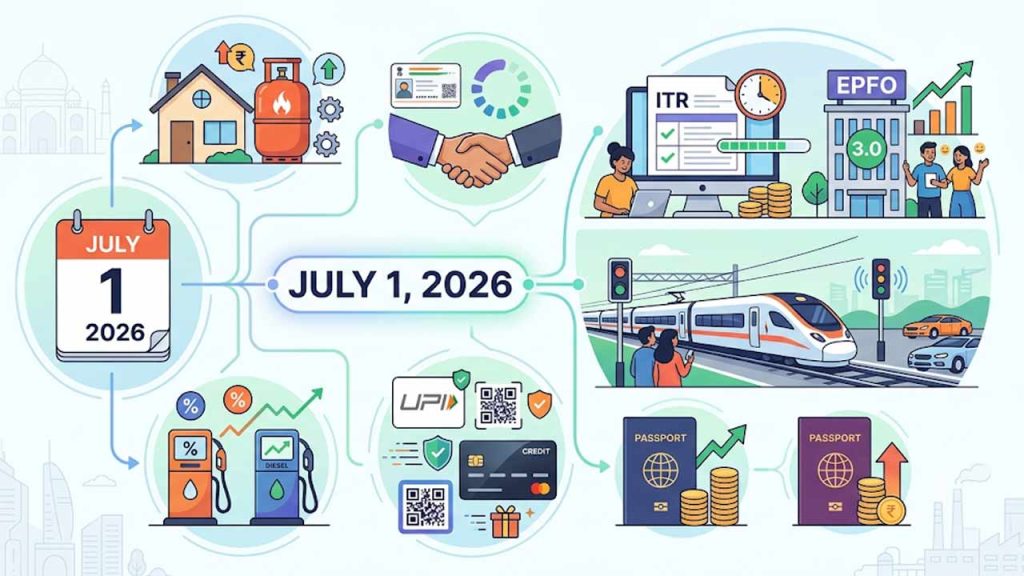 July 1 2026 Rule Changes Lpg Aadhaar Itr Railways Credit Cards More