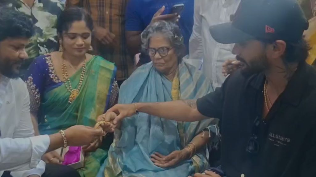 Nitish Kumar Reddy Returns To Hometown After Four Years Gifts Gold Bangles To Grandmother
