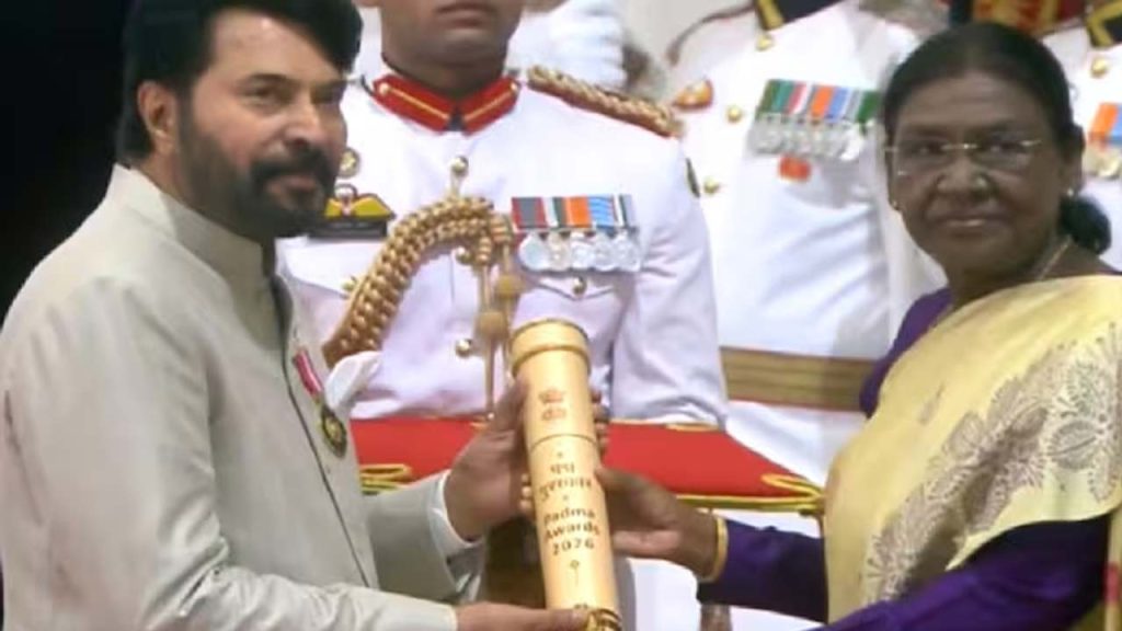 Padma Awards 2026 President Murmu Honours Rohit Sharma Mammootty Madhavan Alka Yagnik