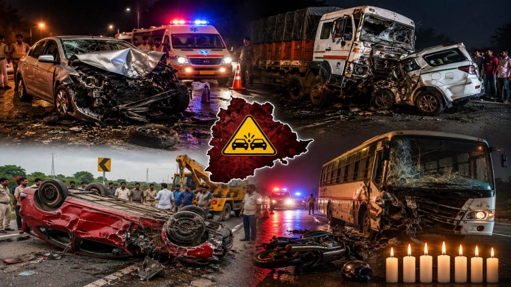 Telangana Road Accidents Medchal Jangaon Sircilla Seven Killed