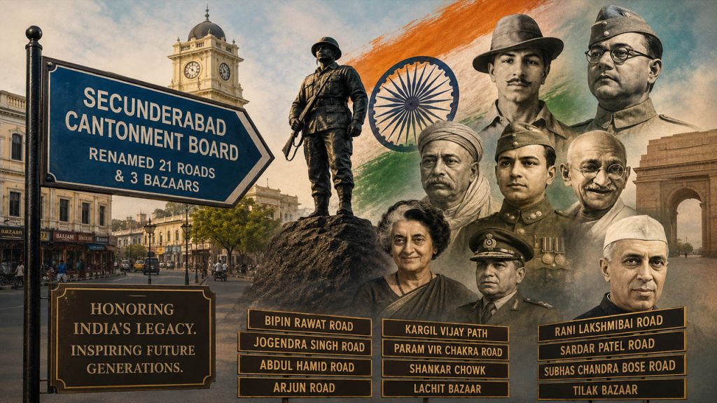 Secunderabad Cantonment Renames British Era Roads After Indian War Heroes