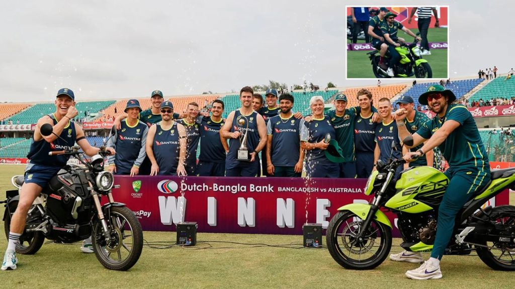 Tim David Bike Celebration Goes Viral After Australias 3 0 T20 Series Sweep Over Bangladesh