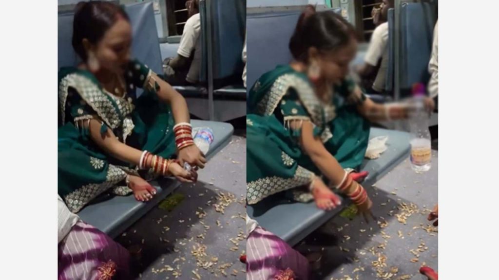 Woman Throws Garbage And Washes Hands In Train Seat Outrage Over Lack Of Civic Sense