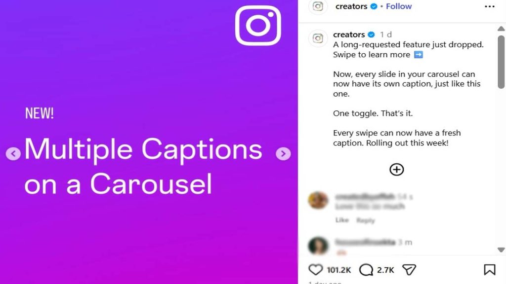 Instagram Rolls Out Multiple Captions For Carousel Posts In India Heres How It Works