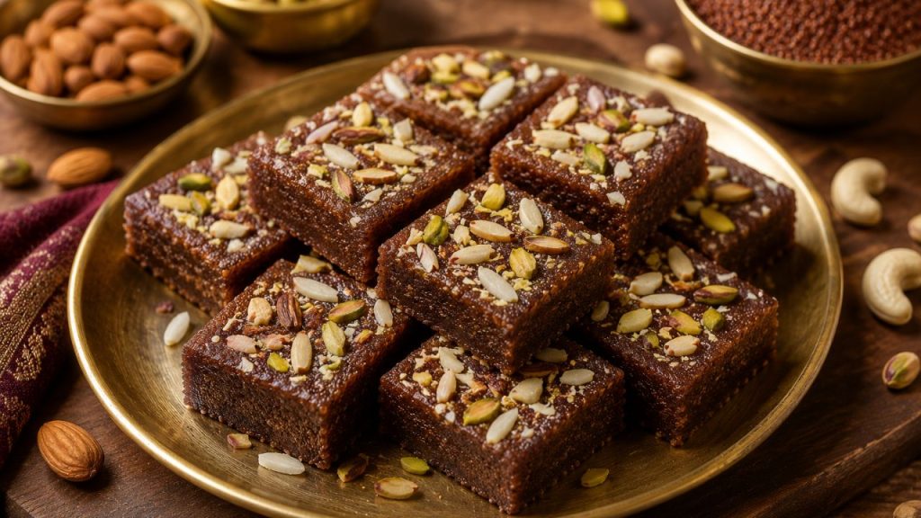 Healthy Sugar Free Ragi Barfi Recipe Weight Loss Kids Snack