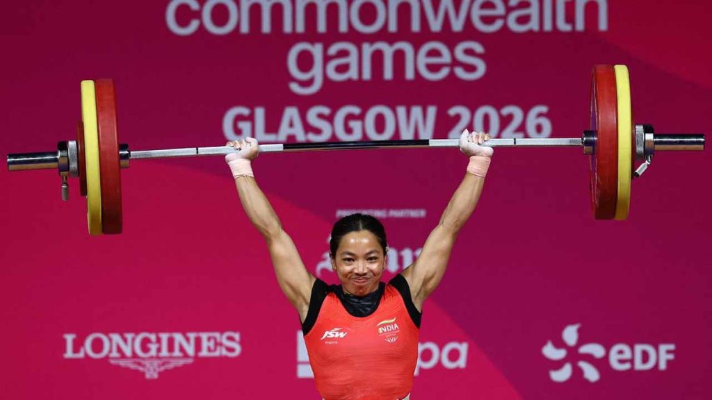 Mirabai Chanu Wins Gold Cwg 2026 Weightlifting Hat Trick