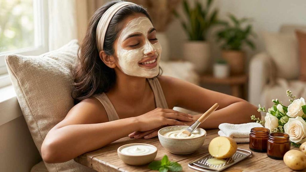 Homemade Milk Cream And Potato Juice Face Pack For Naturally Glowing Skin