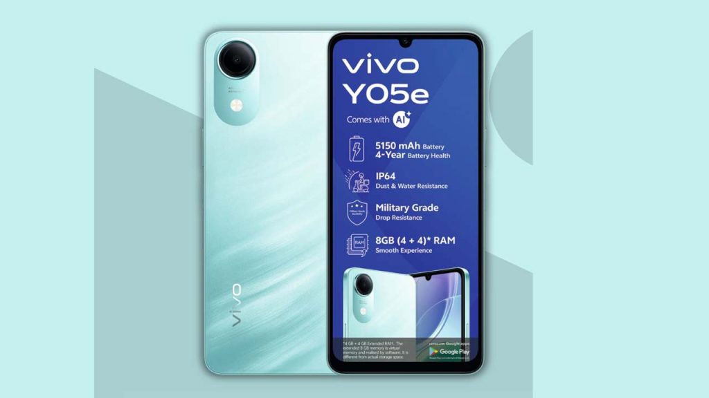 Vivo Y05e Launched With 5150mah Battery Unisoc T606 Chipset And Ip64 Rating