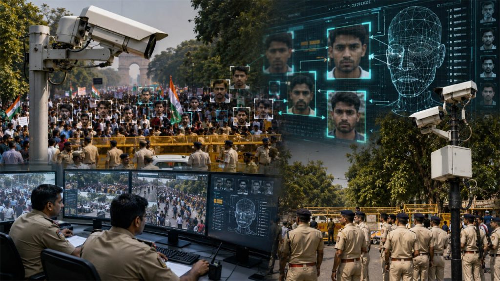 Delhi Police Facial Recognition System Jantar Mantar Protests Security