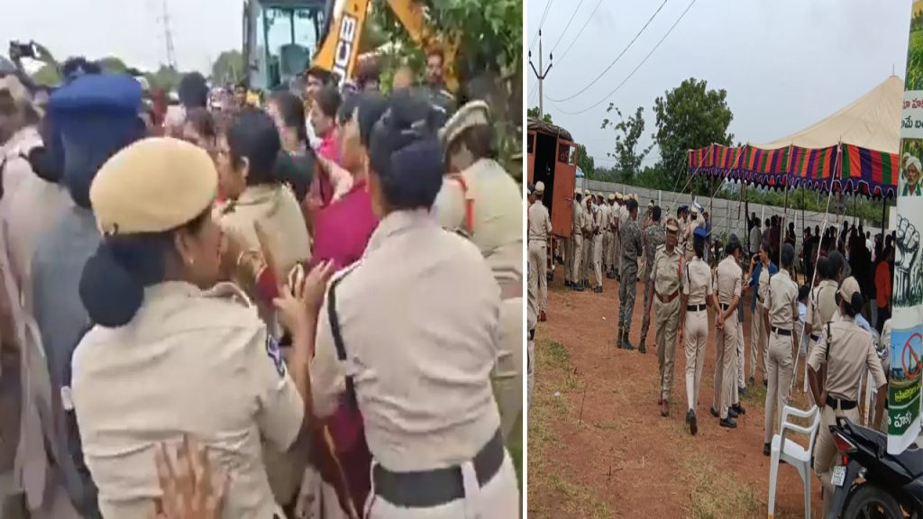 Bahadurguda Bullet Train Land Acquisition Farmers Protest Hydraa Fencing