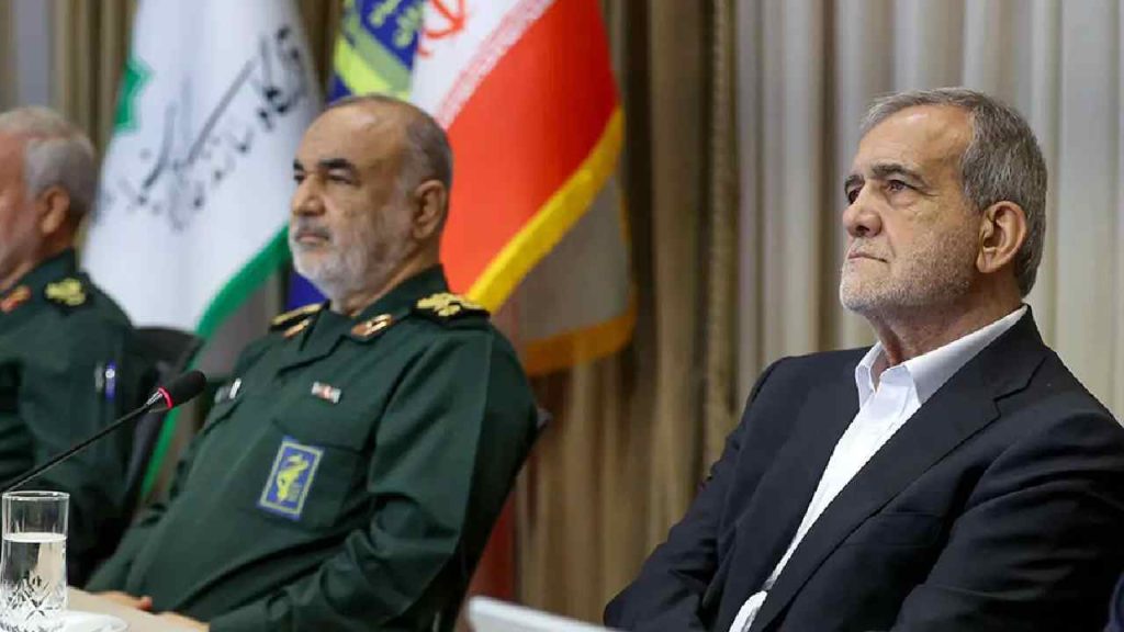 Iran Hormuz Internal Rift Irgc Pezeshkian Talks
