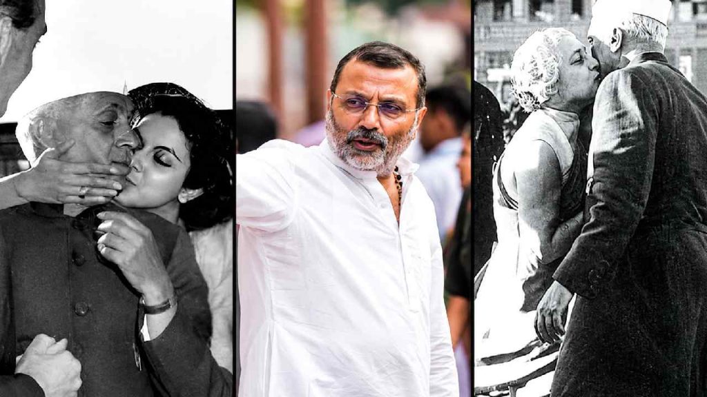 Bjp Mp Nishikant Dubey Shares Nehru Photos Amid Rahul Gandhi Hug Row Congress Hits Back