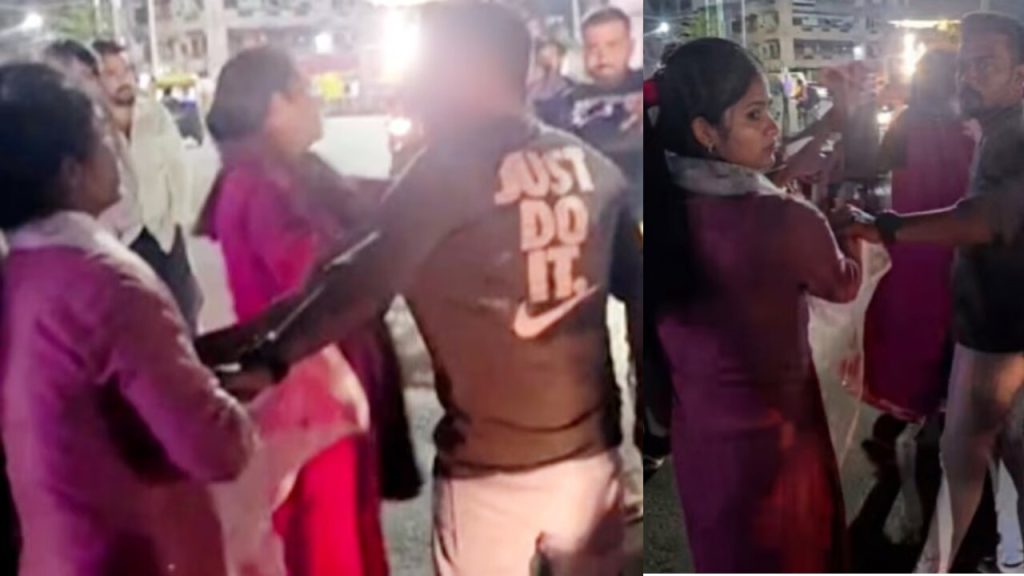 Bhopal Husband Confronts Wife Alleged Boyfriend Momos Stall Viral Video