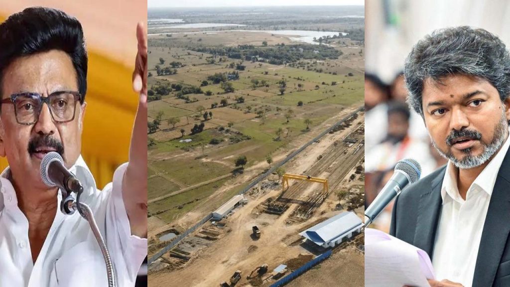 Tamil Nadu Vijay Cancels Parandur Airport Project Stalin Opposes