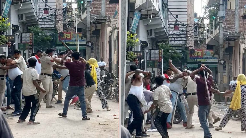 Delhi Police Attack Video Cops Attacked With Bricks And Sticks