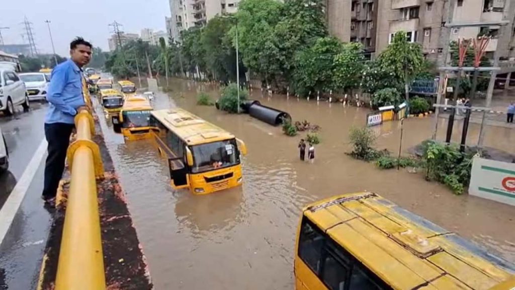 Gurugram Rain Flooding Wfh Online Classes Heavy Rain