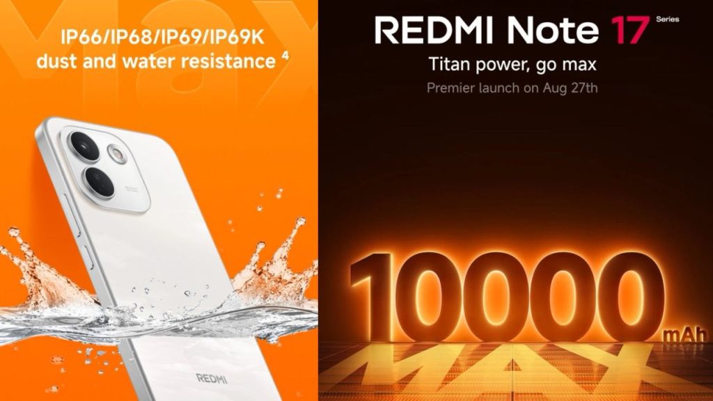 Redmi Note 17 Pro Max 5g Launch On August 27 With 10000mah Battery And Ip69k
