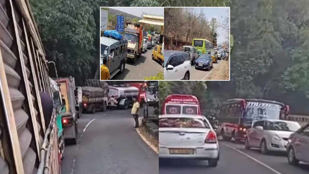 Srisailam Ghat Road Traffic Jam As Heavy Devotee Rush Continues