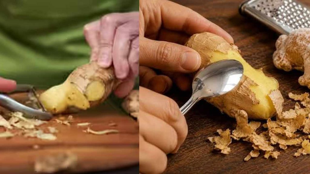 How To Peel Ginger Easily Simple Spoon Trick To Reduce Waste