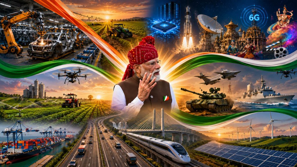 Pm Modi Saptdhara Seven Pillars Viksit Bharat 2047