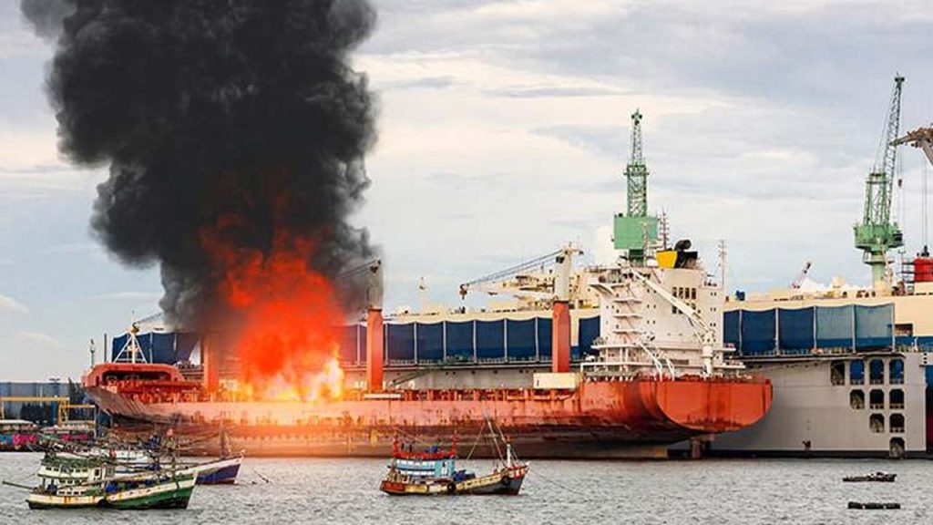 China Qingdao Shipyard Fire Foreign Cargo Ship 20 Killed