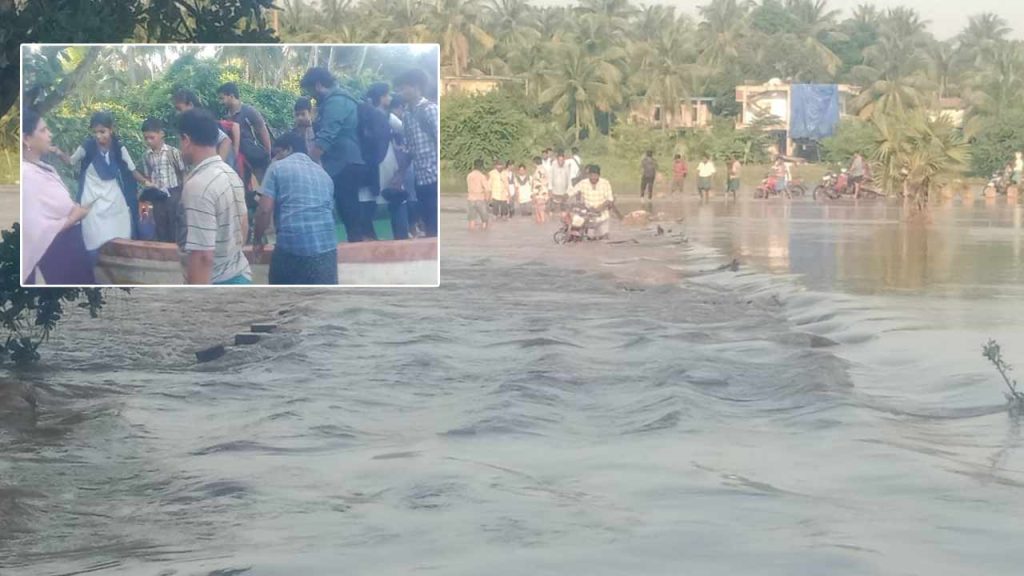 Godavari Floods Lanka Villages Cut Off As Floodwaters Submerge Causeway