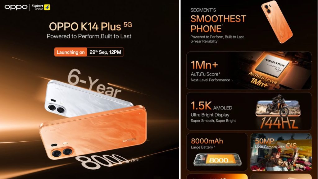 Oppo K14 Plus Launching In India On September 29 With 8000mah Battery And Good Features