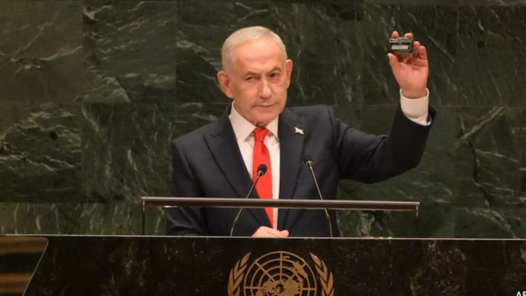 Netanyahu Un Speech Pager Hezbollah Delegates Walkout